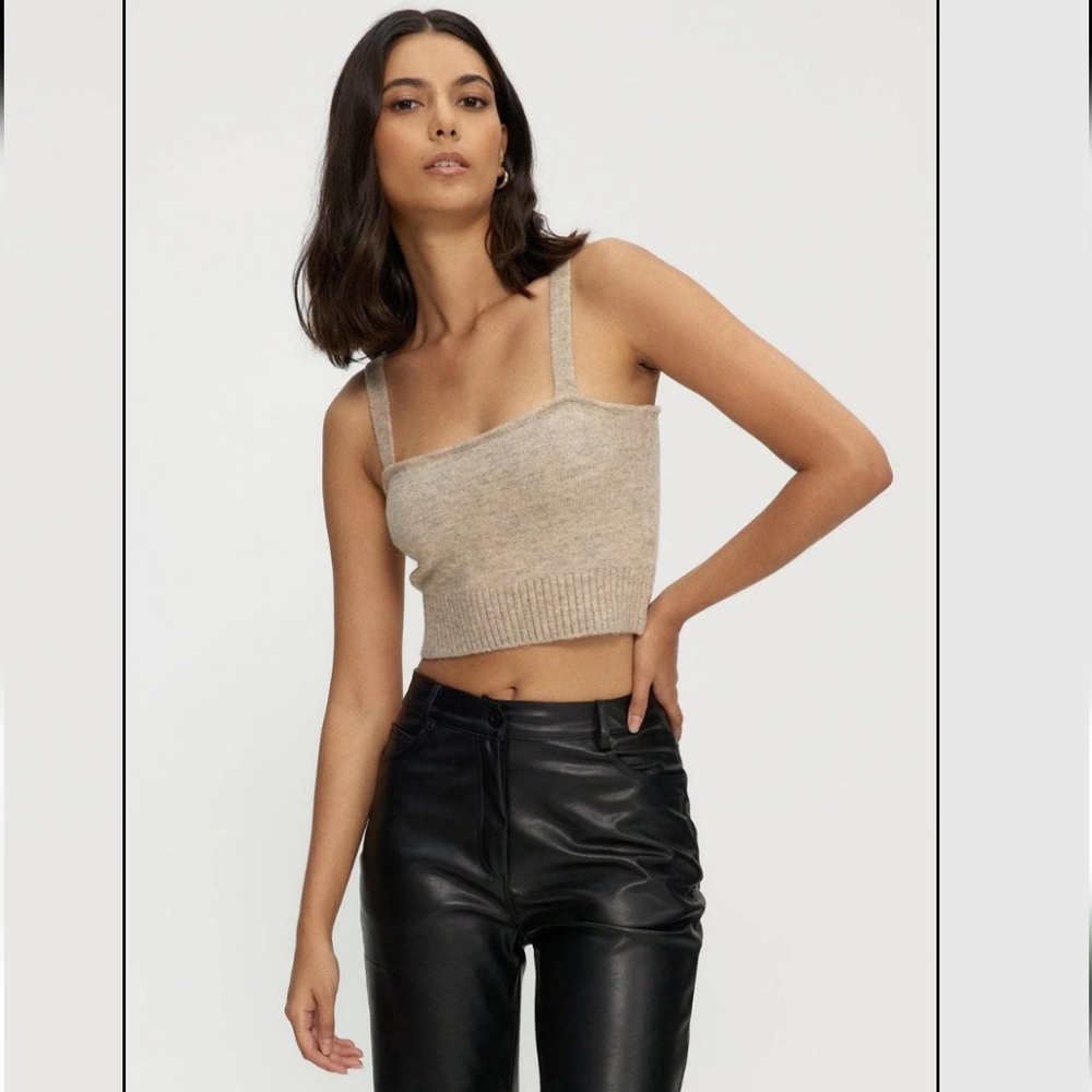 NWT KUWALLA SCULPTED KNIT WITH STRAPS TUBE TOP In Caramel Size XS